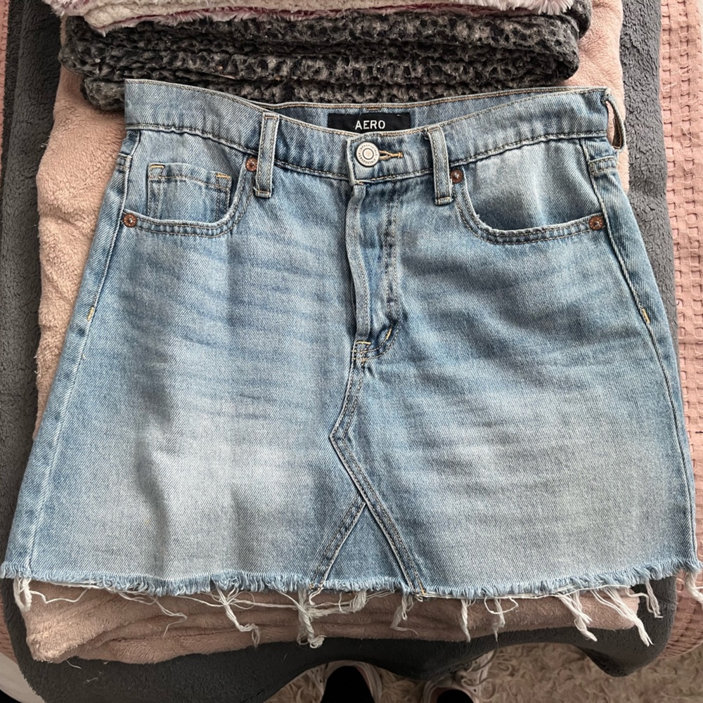 Aeropostale High Rise Denim Mini Skirt
